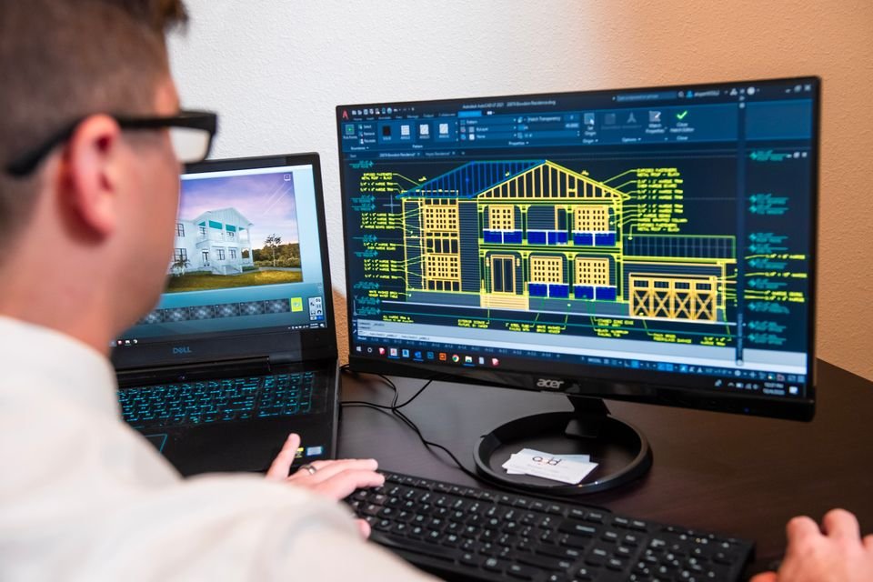 Architect developing a design model