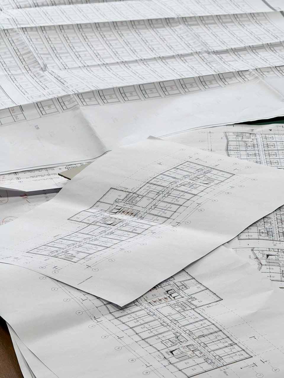 Printed construction drawing set