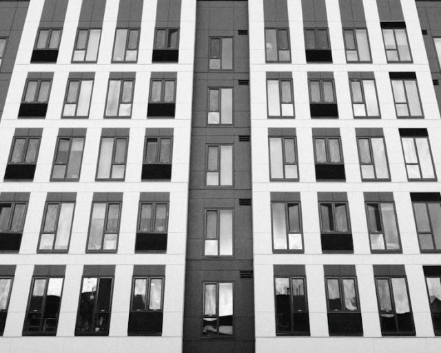 Rendered building facade